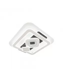 Lustra LED Fligo cu Telecomanda, 246W, 2.4GHz, Dimabila, Acril, Alb si Negru