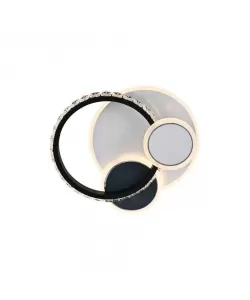 Lustra LED Gella, 48W, Acril si Metal, Alb si Negru