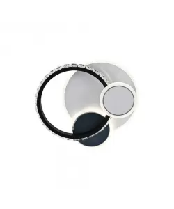 Lustra LED Gella, 48W, Acril si Metal, Alb si Negru