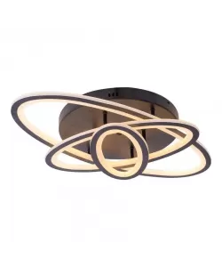 Lustra Led Gentiana cu Telecomanda, 75W, Lumina Rece/Calda/Neutra, Dimabila, Negru