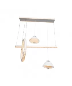 Lustra LED Halunia cu Telecomanda, 178W, 3000K/4000K/6000K, Acril si Metal, Alb, Dimabila, IP.20