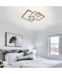 Lustra LED cu Telecomanda Hortensia 190W Dimabila Alb Lustra LED cu Telecomanda Hortensia 190W Dimabila Alb