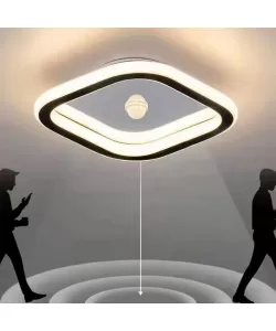 Lustra LED Istas cu Senzor de Lumina 26W Alb Negru