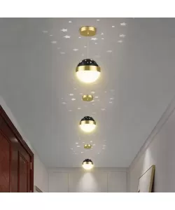 Lustra LED Itrisi, 9W, Metal, Auriu si Negru