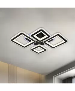 Lustra LED Ivone cu Telecomanda, 160W, Negru, Dimabila