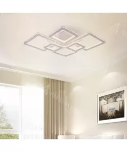 Lustra LED Ivone cu Telecomanda, 330W, Alb, Dimabila, RGB