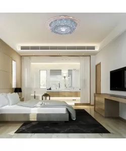 Lustra LED Joneis, 24W, Cristal, Crom, Lumina Rece/Calda/Neutra