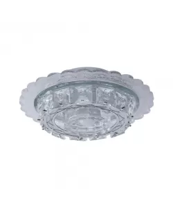Lustra LED Joneis, 24W, Cristal, Crom, Lumina Rece/Calda/Neutra