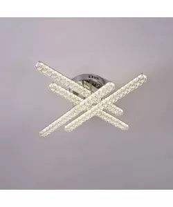 Lustra LED Julitta cu Telecomanda, 112W, Argintiu