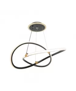 Lustra LED Kamsa cu Telecomanda, 55W, 2.4GHz, Dimabila, Plastic, Negru