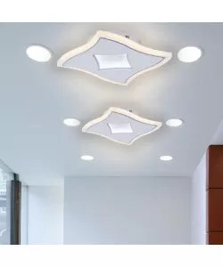 Lustra LED Keira, 20W, 3000-4000-6000K, Acril, Alb