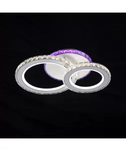 Lustra LED Khadija cu Telecomanda, 106W, Alb, RGB