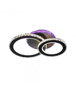 Lustra LED Khalida cu Telecomanda, 106W, Negru, RGB