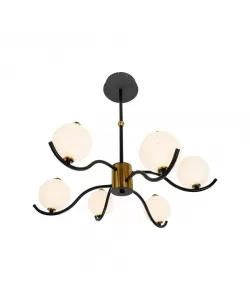 Lustra LED Lara cu Telecomanda, 100W, 3000K/4000K/6000K, Negru