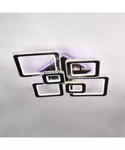 Lustra LED Latasha cu Telecomanda, 288W, Negru, RGB