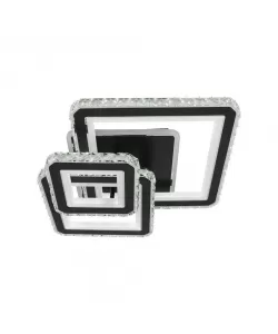 Lustra LED Leila cu Telecomanda, 168W, Negru, Dimabila, RGB