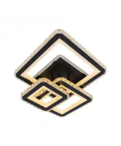 Lustra LED Leila cu Telecomanda, 168W, Negru, Dimabila, RGB