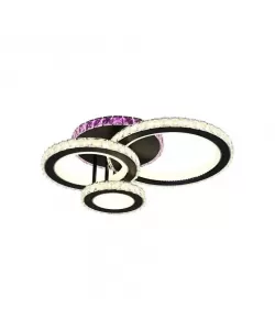 Lustra LED Leocadia cu Telecomanda, 134W, Negru, RGB