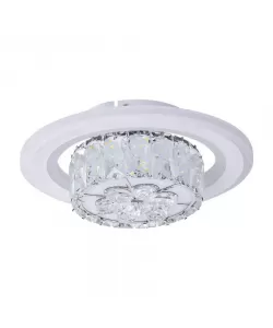 Lustra LED Lotus, 80W, Lumina Rece/Calda/Neutra, Alb