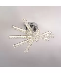 Lustra LED Luella cu Telecomanda, 140W, Argintiu