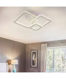 Lustra LED Lujuana cu Telecomanda, 166W, Alb, RGB