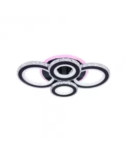 Lustra LED Malina cu Telecomanda, 68W, Dimabila, Acril si Cristal, Negru