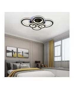 Lustra LED Malina cu Telecomanda, 240W, Dimabila, Acril si Cristal, Negru