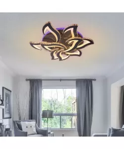 Lustra LED Meibes cu Telecomanda, 300W, Dimabila, Crom