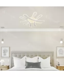 Lustra LED Merlin cu Telecomanda, 200W, 2.4GHz, Dimabila, Acril, Alb