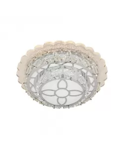 Lustra LED Metropia Cristal, 36W, Lumina Rece/Calda/Neutra, Metal si Acril, Crom