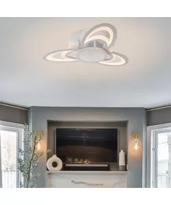 Lustra LED 3D cu Telecomanda Koa 120W Dimabila Alb Lustra LED 3D cu Telecomanda Koa 120W Dimabila Alb