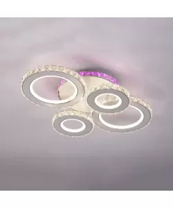 Lustra LED RGB Natara cu Telecomanda, 136W, Alb, RGB