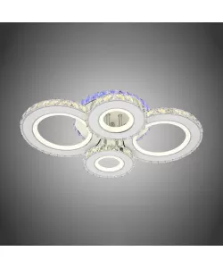 Lustra LED RGB Natara cu Telecomanda, 136W, Alb, RGB