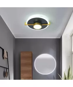 Lustra LED Neptun, 12W, Auriu cu Negru, 6000K
