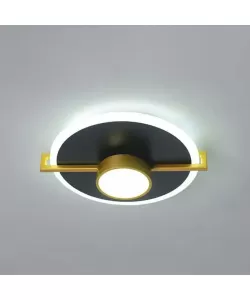 Lustra LED Neptun, 12W, Auriu cu Negru, 6000K