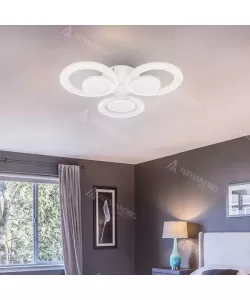 Lustra LED Neredis cu Telecomanda, 72W, 2.4Ghz, Acril, 3000K/4000K/6000K, Dimabila, Alb