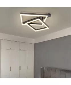 Lustra LED Pansa cu Telecomanda, 112W, 2.4GHz, Dimabila, Acril, Negru