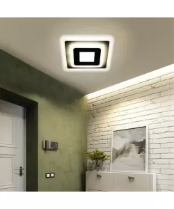 Lustra LED Patrata, 14W, Alb, Acril, 4000K