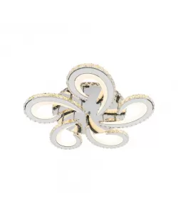 Lustra LED Pegasi cu Telecomanda, 168W, 2.4GHz, RGB, Cristal, Crom