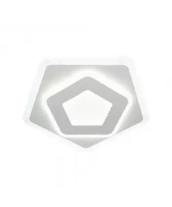Lustra LED Pentagon, 36W, Alb, Acril, Lumina Rece/Calda/Neutra