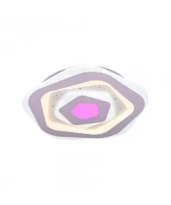 Lustra LED Pentagon, 78W, RGB, Acril, Alb