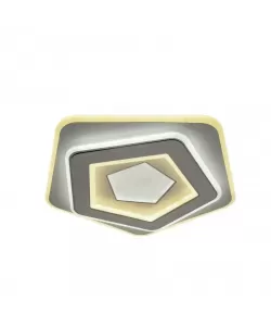 Lustra LED Pentagon cu Telecomanda, 156W, Alb, Acril, Dimabila