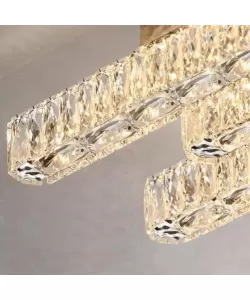 Lustra LED Priscila cu Telecomanda, 216W, Metal, Crom