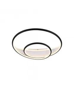 Lustra LED Rachel cu Telecomanda, 120W, Acril si Metal, Alb si Negru