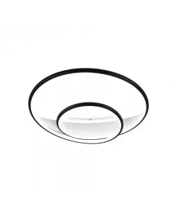 Lustra LED Rachel cu Telecomanda, 120W, Acril si Metal, Alb si Negru