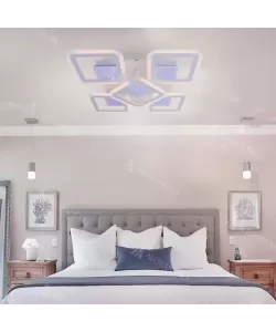 Lustra LED Reflexia cu Telecomanda, 90W, Alb, Acril, RGB