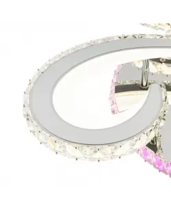 Lustra LED RGB Cristal cu Telecomanda Adriana 65W Dimabila Argintiu