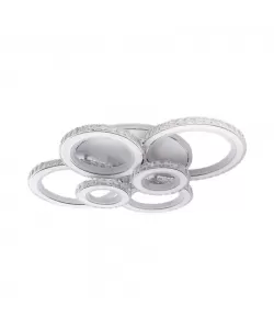 Lustra LED RGB Cristal cu Telecomanda Jasmine, 280W, Dimabila, Alba