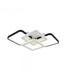 Lustra LED cu Telecomanda Ramon 82W Dimabila Alb Negru