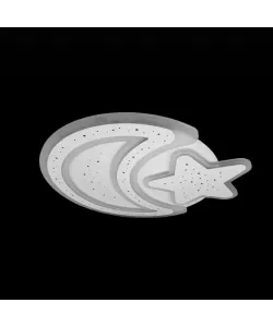 Lustra LED Luna si Stea RGB cu Telecomanda Coralia 80W Dimabila Alb